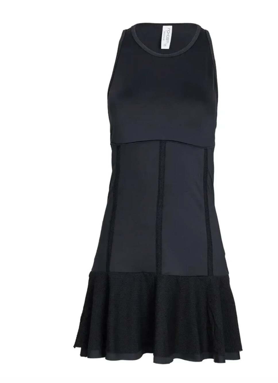 InPhorm MAI Tennis Dress Black Pleated Mesh Trim Athletic womens Size Small
